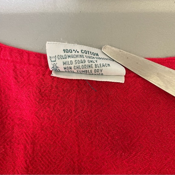 Oh My Gauze XXL Red Pockets Lightweight Boho Lagenlook Asymmetrical Tunic Artsy - Picture 10 of 12